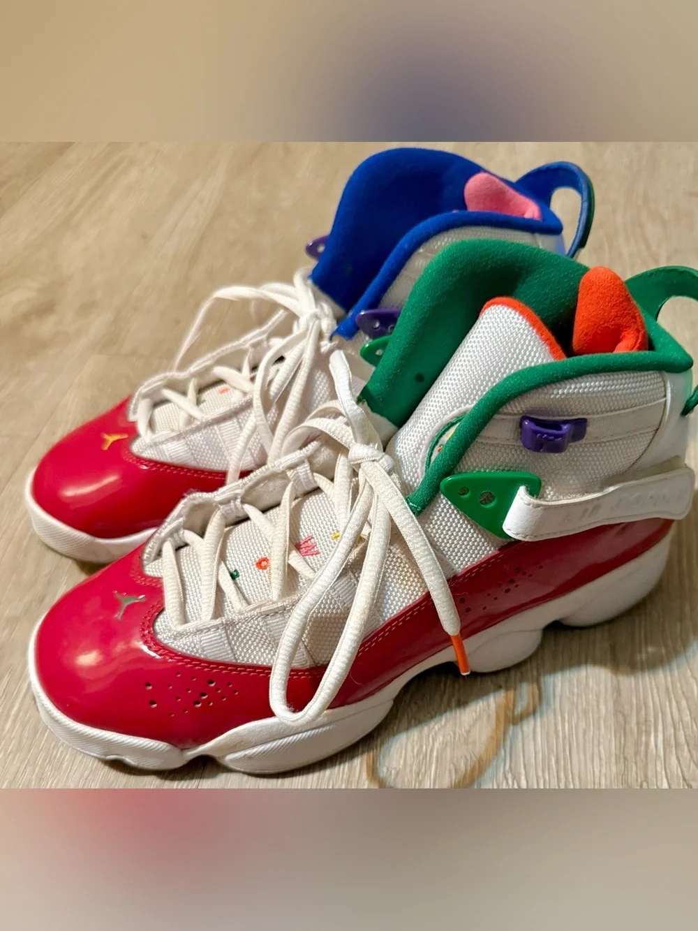 Nike Air Jordan 6 Rings MultiColor Sneakers, Size 7Y